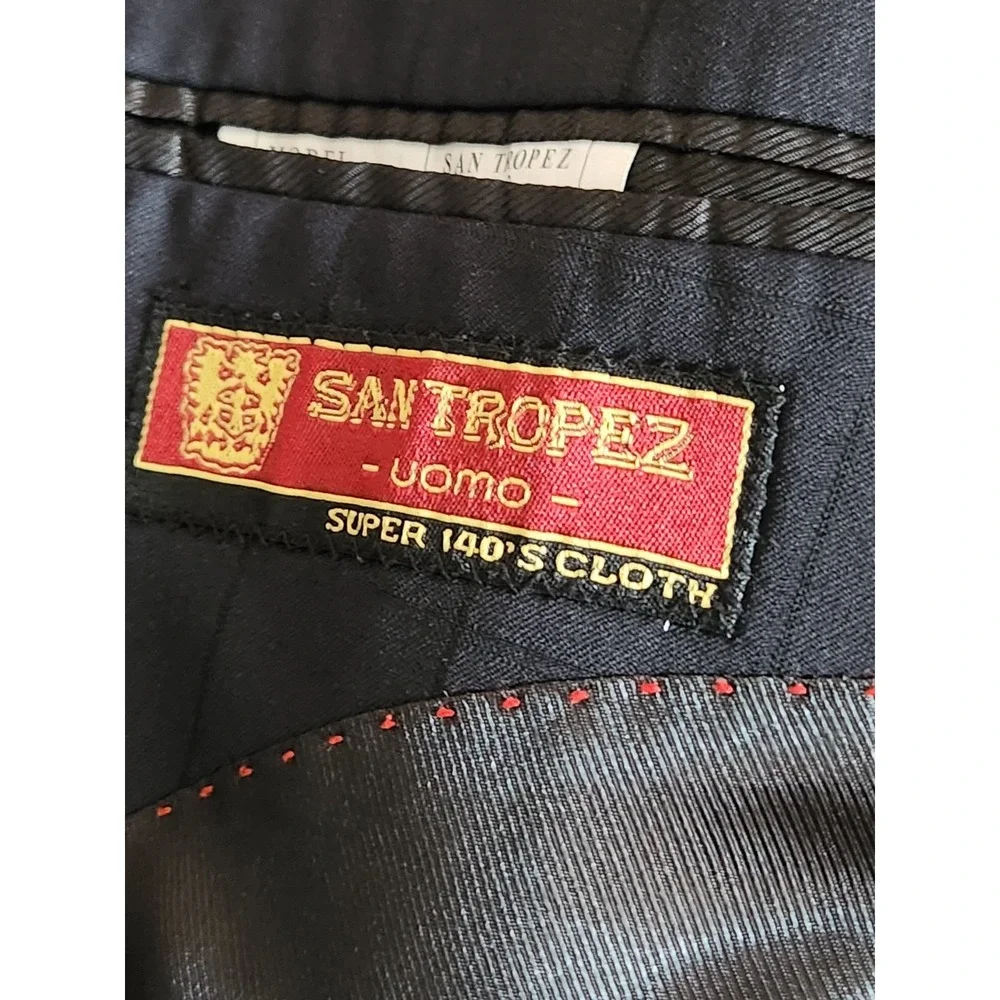 San Tropez Uomo Super 140's Mens 100% Wool Navy Dark Blue blazer Jacket 52R